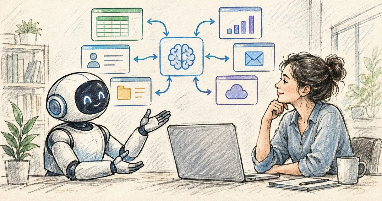 Can an AI agent work with business software that has no API?