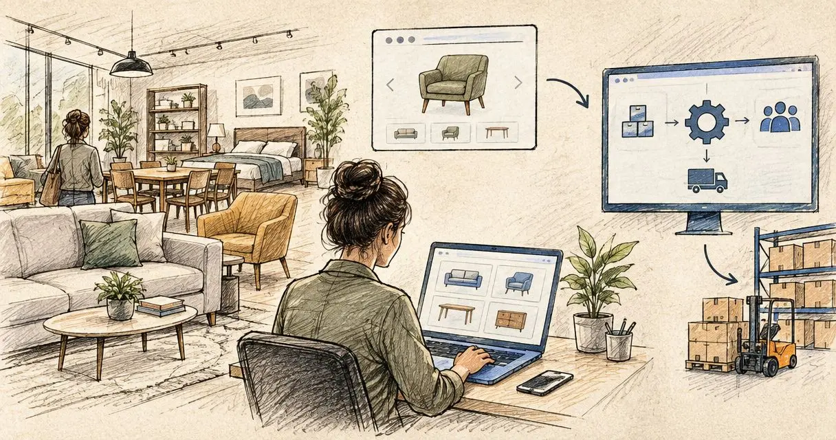 Can a furniture retailer move online without replacing their ERP?